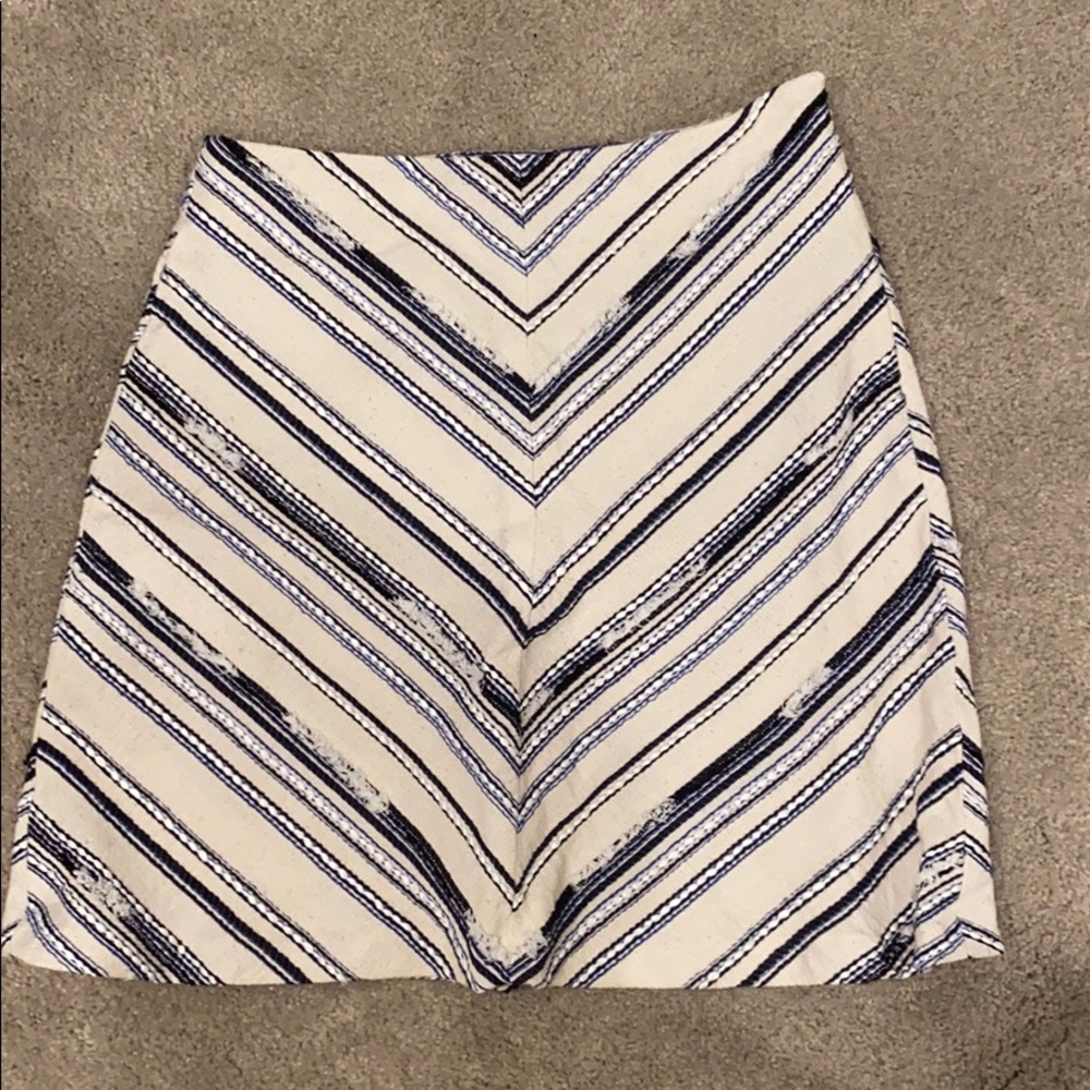 Zara high waisted blue stripe skirt